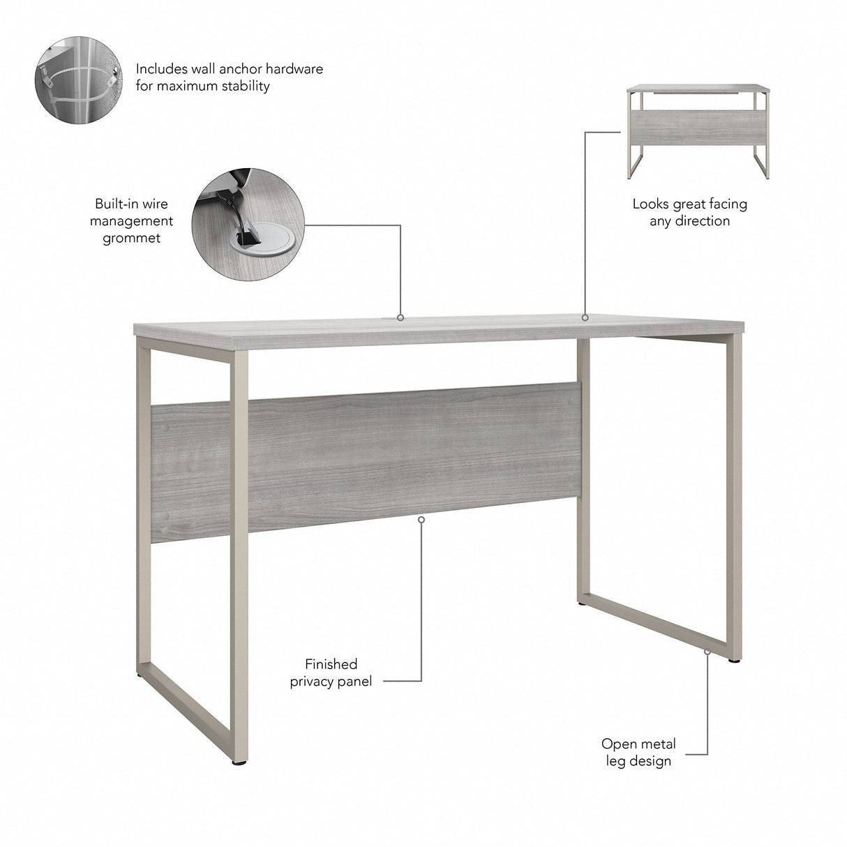 Hybrid 48W x 24D Computer Table Desk by Bush Business Furniture
