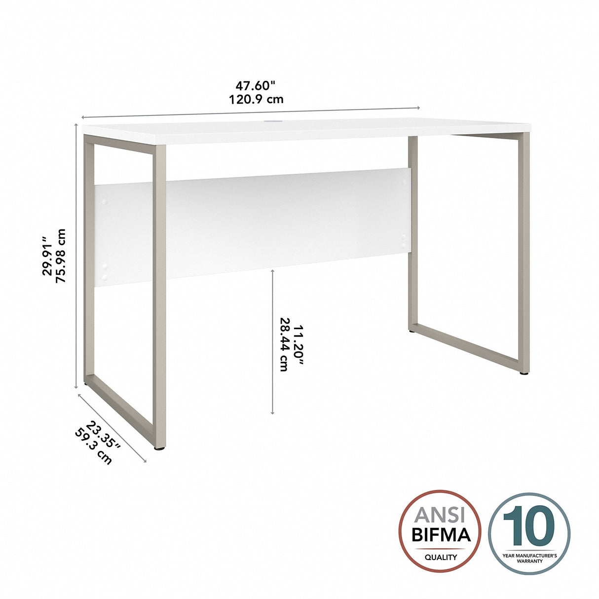 Hybrid 48W x 24D Computer Table Desk by Bush Business Furniture
