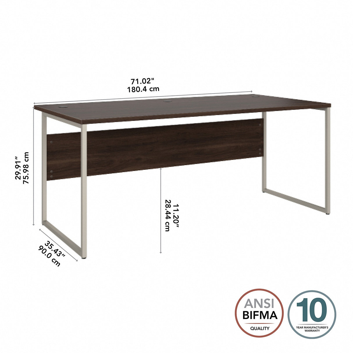 Hybrid 72W x 36D Computer Table Desk by Bush Business Furniture