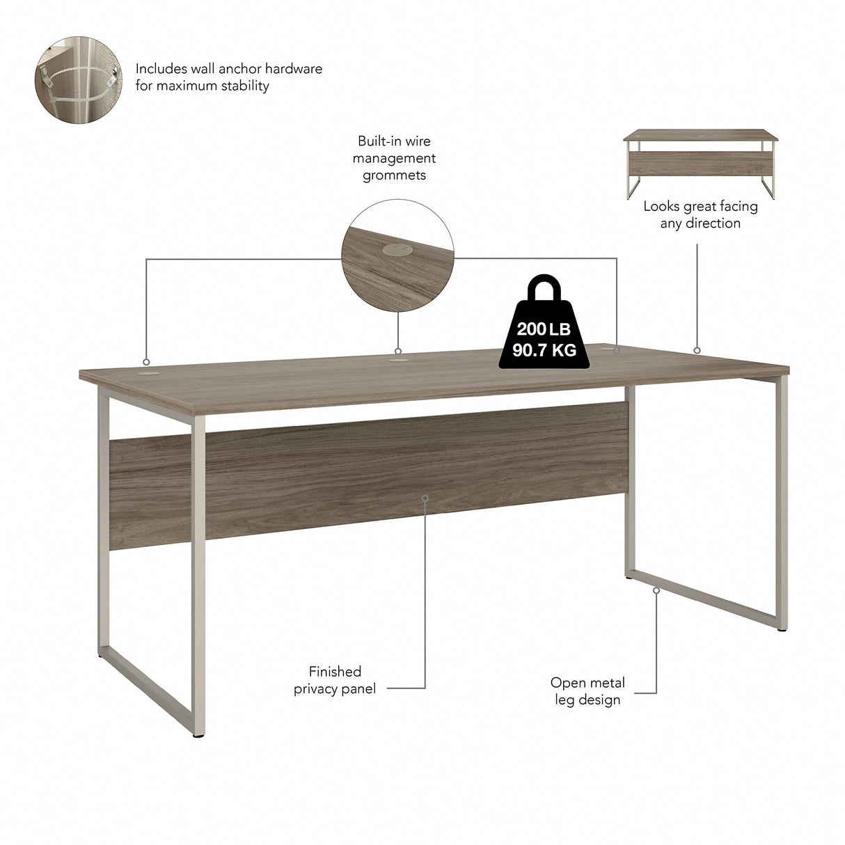 Hybrid 72W x 36D Computer Table Desk by Bush Business Furniture