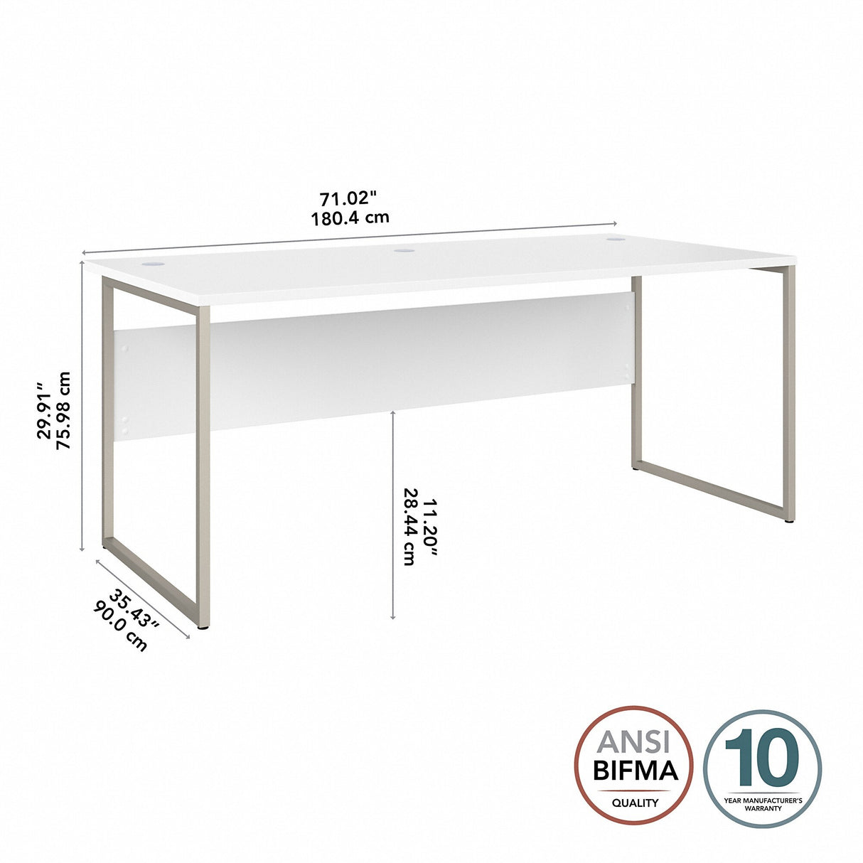 Hybrid 72W x 36D Computer Table Desk by Bush Business Furniture