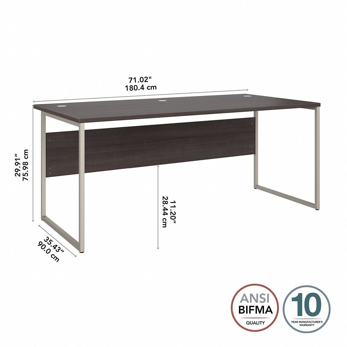Hybrid 72W x 36D Computer Table Desk by Bush Business Furniture