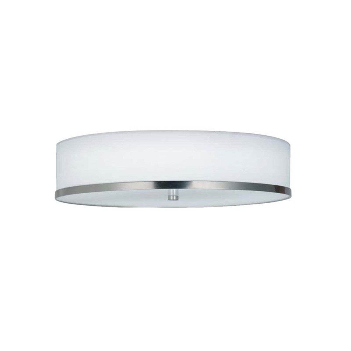 Hyde 15" LED Flush-Mount Light with White Linen Fabric Shade