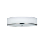 Hyde 15" LED Flush-Mount Light with White Linen Fabric Shade