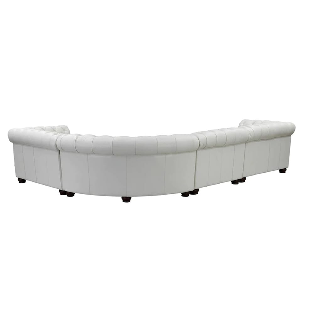 Hydeline Aliso Top Grain Leather L-Shape Chesterfield Sectional Sofa - L-Piece Sectional