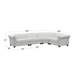 Hydeline Aliso Top Grain Leather L-Shape Chesterfield Sectional Sofa - L-Piece Sectional