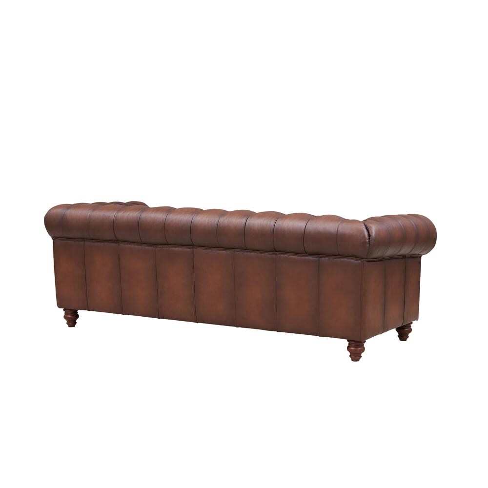 Hydeline Alton Bay Top Grain Leather Chesterfield Sofa and Loveseat - Sofa, Loveseat