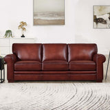 Hydeline Brookfield Waxy Pull-up Top Grain Leather Sofa Set, Sofa and Loveseat