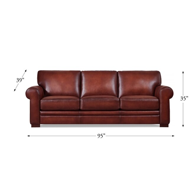 Hydeline Brookfield Waxy Pull-up Top Grain Leather Sofa Set, Sofa and Loveseat