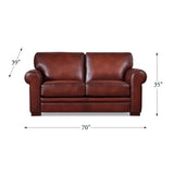 Hydeline Brookfield Waxy Pull-up Top Grain Leather Sofa Set, Sofa and Loveseat