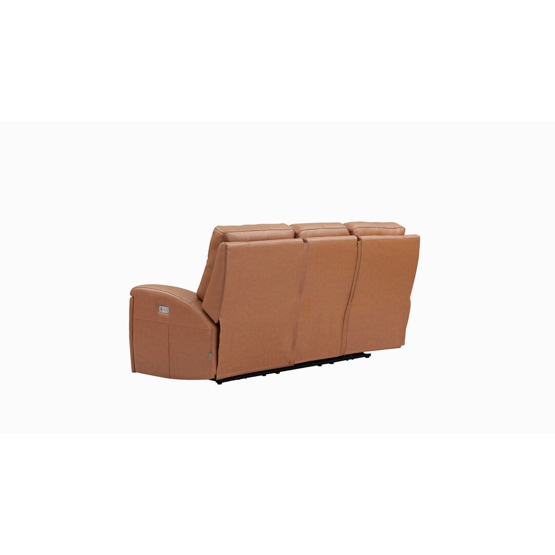 Hydeline Venice Top Grain Leather Power Reclining Sofa Set, Sofa and Loveseat with USB-Ports