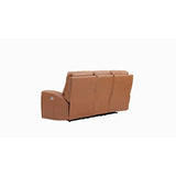 Hydeline Venice Top Grain Leather Power Reclining Sofa Set, Sofa and Loveseat with USB-Ports