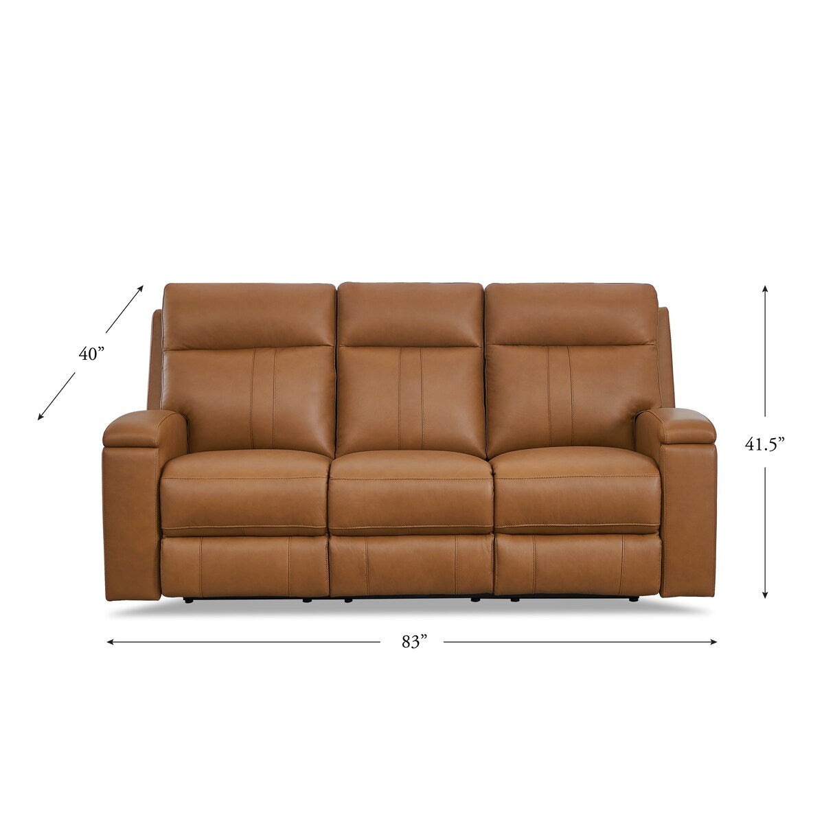 Hydeline Venice Top Grain Leather Power Reclining Sofa Set, Sofa and Loveseat with USB-Ports