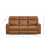 Hydeline Venice Top Grain Leather Power Reclining Sofa Set, Sofa and Loveseat with USB-Ports