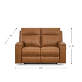 Hydeline Venice Top Grain Leather Power Reclining Sofa Set, Sofa and Loveseat with USB-Ports