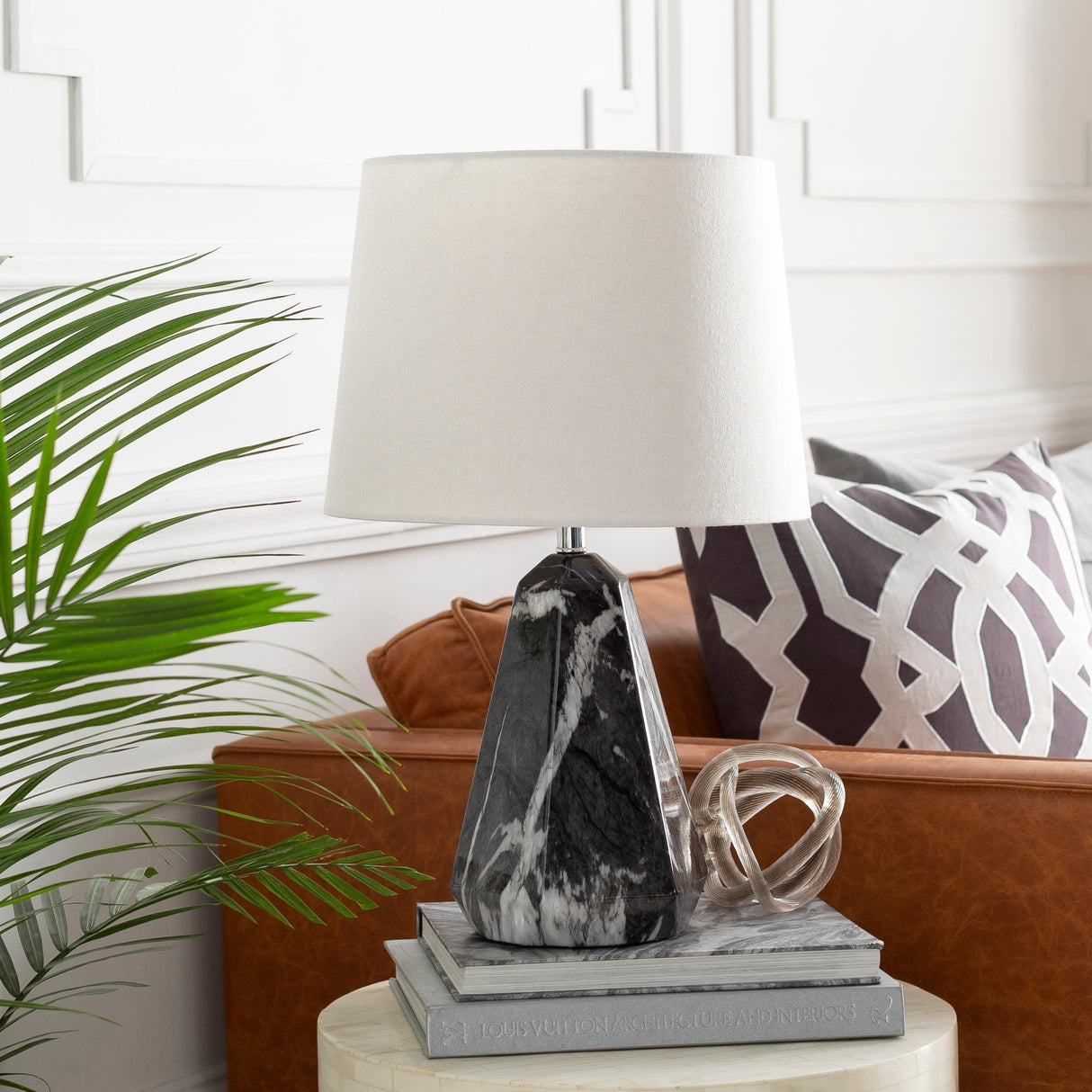 Hydra Table Lamp with Black Base and White Shade