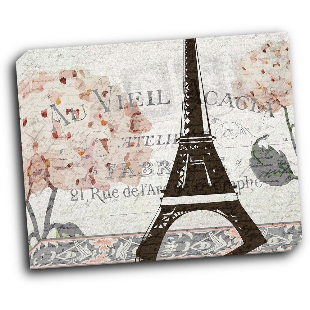 Hydrangea Paris Grey 4 20x16 Gallery Wrapped Stretched Canvas