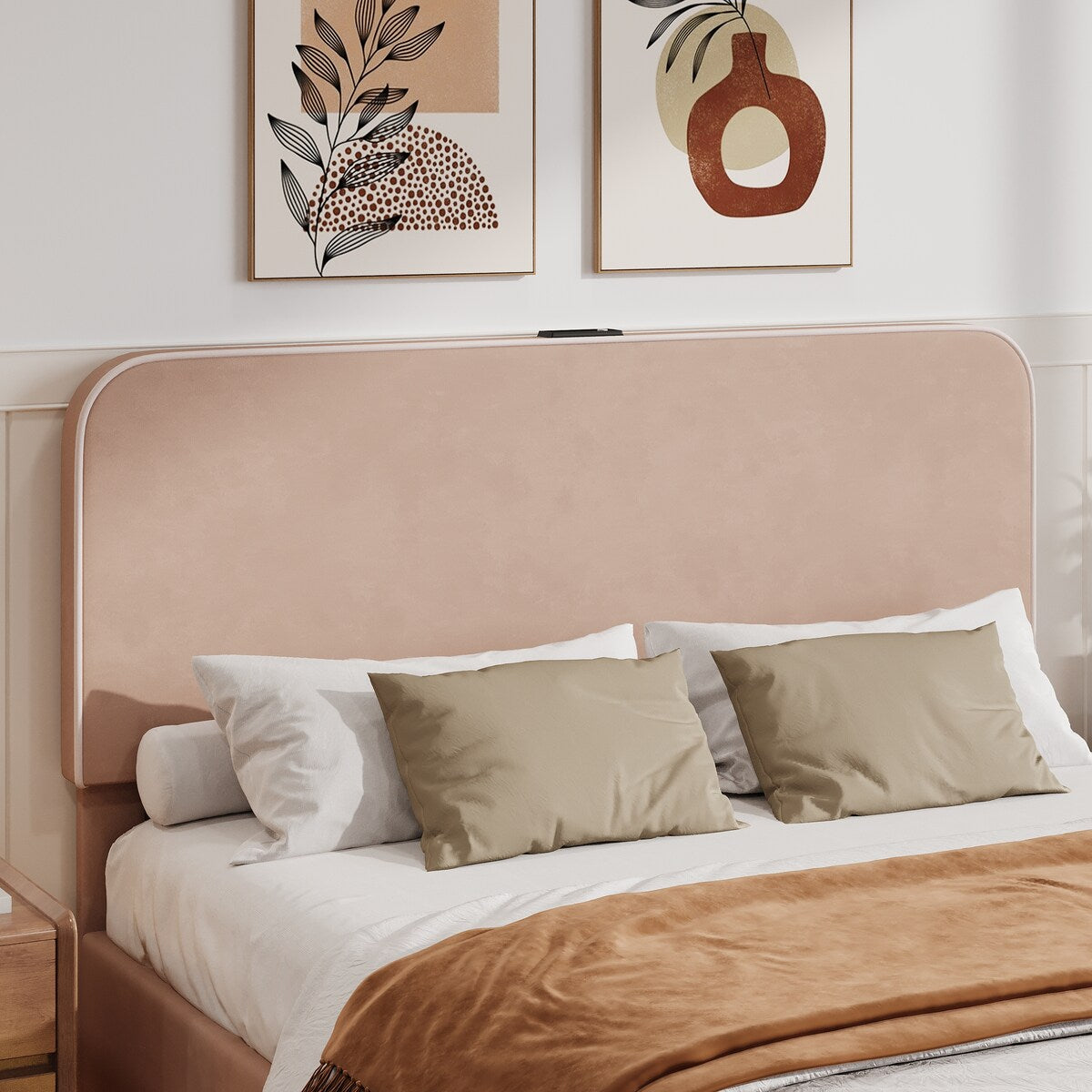 Hydraulic Storage Bed with RGB LED Lights & Bluetooth Speaker - Lychee Velvet, No Box Spring Needed
