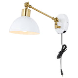 Hygge Swing Arm 1-Light Modern Midcentury Iron USB Charging Port LED Sconce, by JONATHAN Y