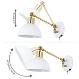 Hygge Swing Arm 1-Light Modern Midcentury Iron USB Charging Port LED Sconce, by JONATHAN Y