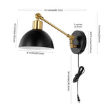 Hygge Swing Arm 1-Light Modern Midcentury Iron USB Charging Port LED Sconce, by JONATHAN Y