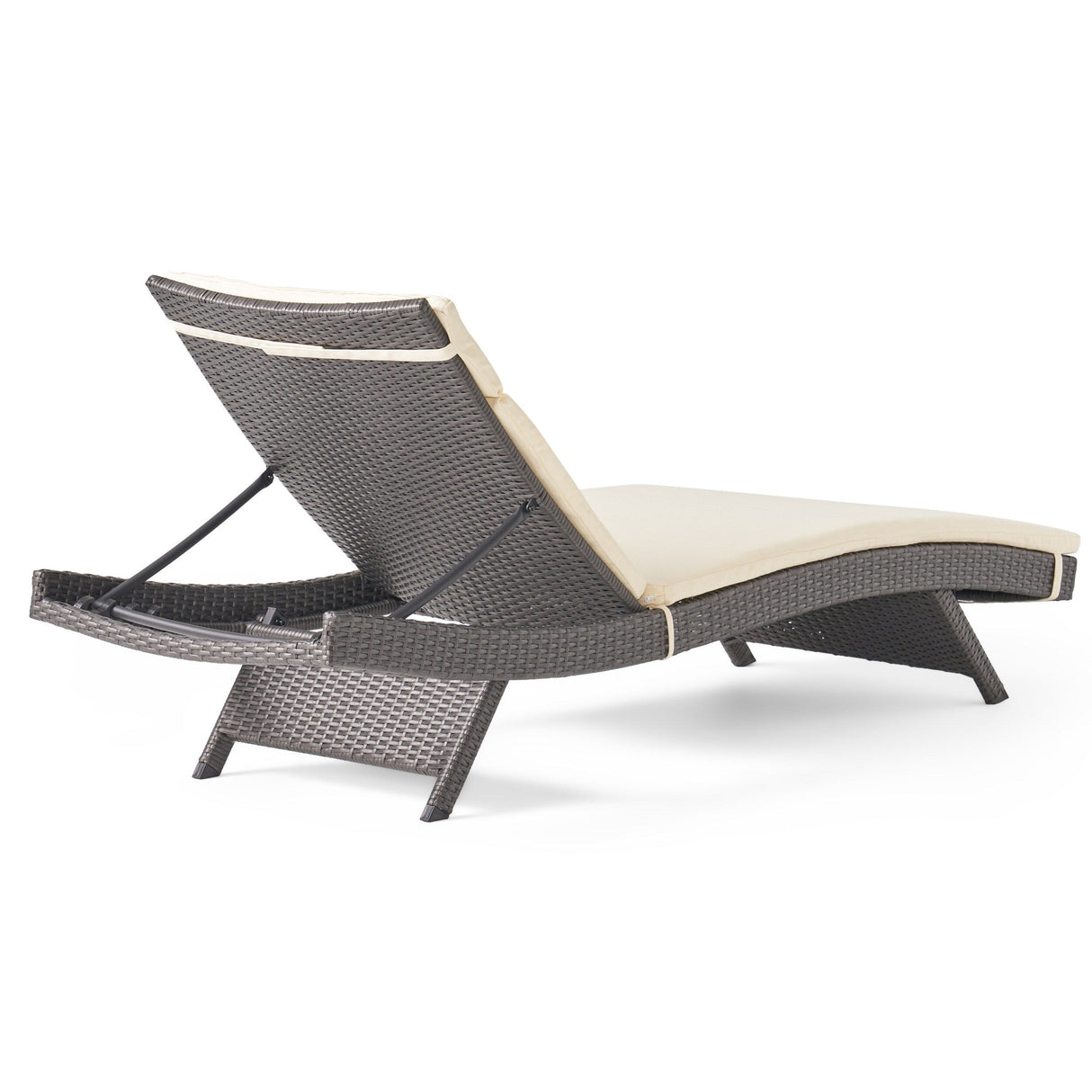 Hypoint Outdoor Wicker Armless Chaise Lounge with Cushion by Christopher Knight Home