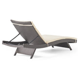 Hypoint Outdoor Wicker Armless Chaise Lounge with Cushion by Christopher Knight Home