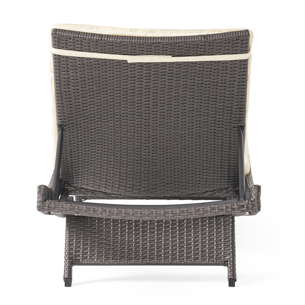 Hypoint Outdoor Wicker Armless Chaise Lounge with Cushion by Christopher Knight Home