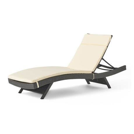 Hypoint Outdoor Wicker Armless Chaise Lounge with Cushion by Christopher Knight Home