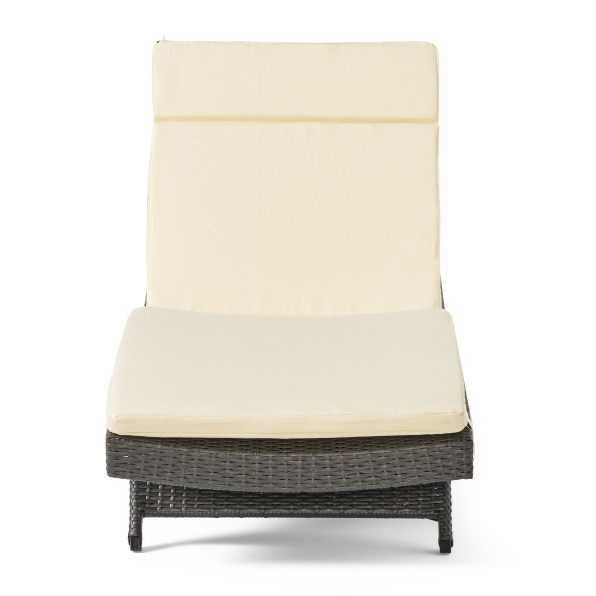 Hypoint Outdoor Wicker Armless Chaise Lounge with Cushion by Christopher Knight Home
