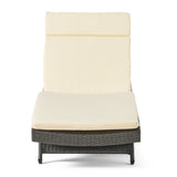 Hypoint Outdoor Wicker Armless Chaise Lounge with Cushion by Christopher Knight Home
