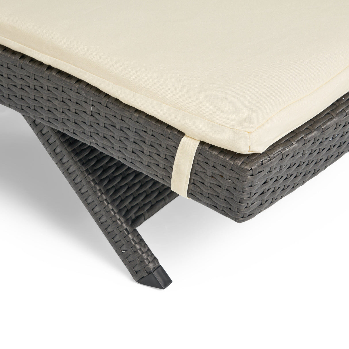 Hypoint Outdoor Wicker Armless Chaise Lounge with Cushion by Christopher Knight Home