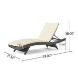 Hypoint Outdoor Wicker Armless Chaise Lounge with Cushion by Christopher Knight Home