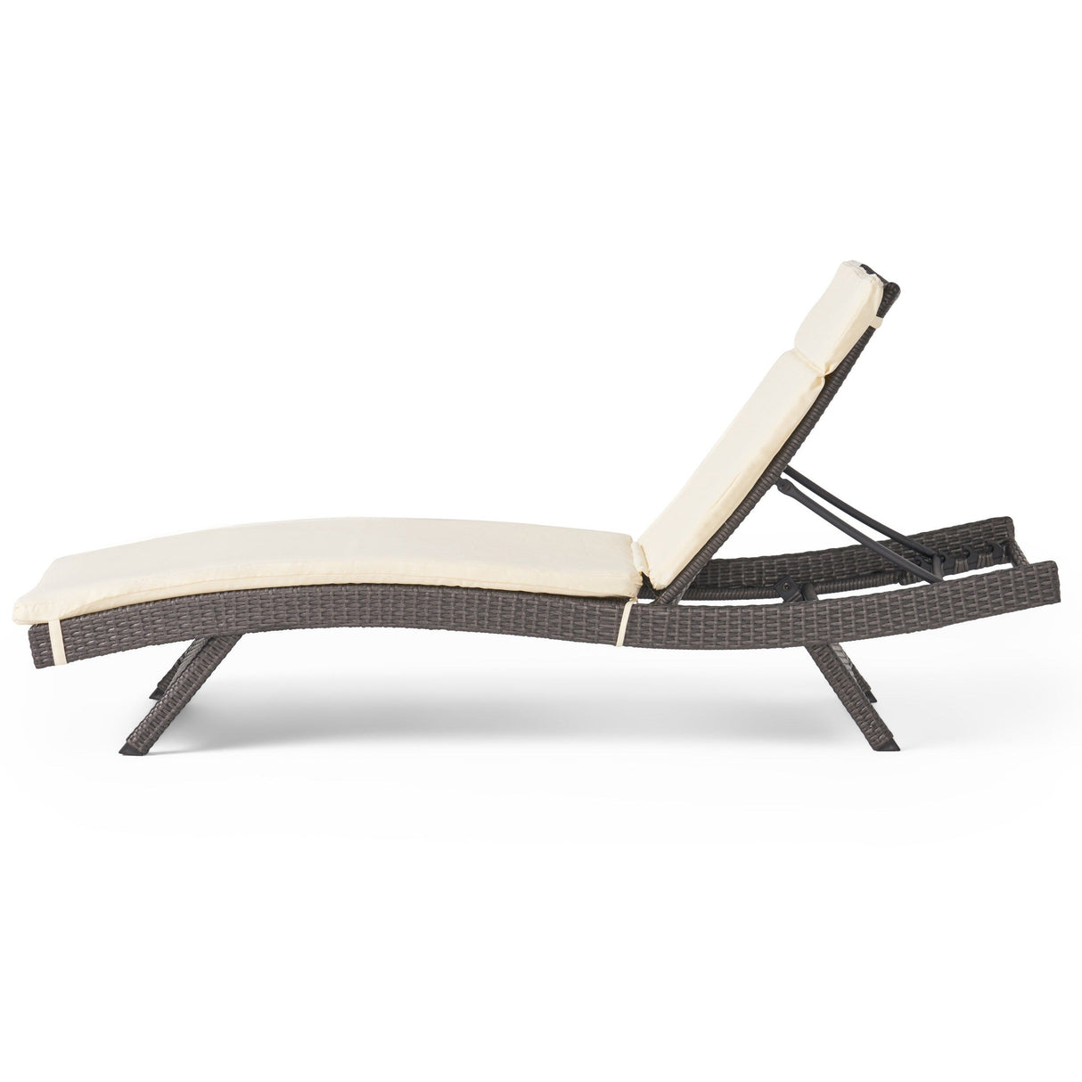 Hypoint Outdoor Wicker Armless Chaise Lounge with Cushion by Christopher Knight Home
