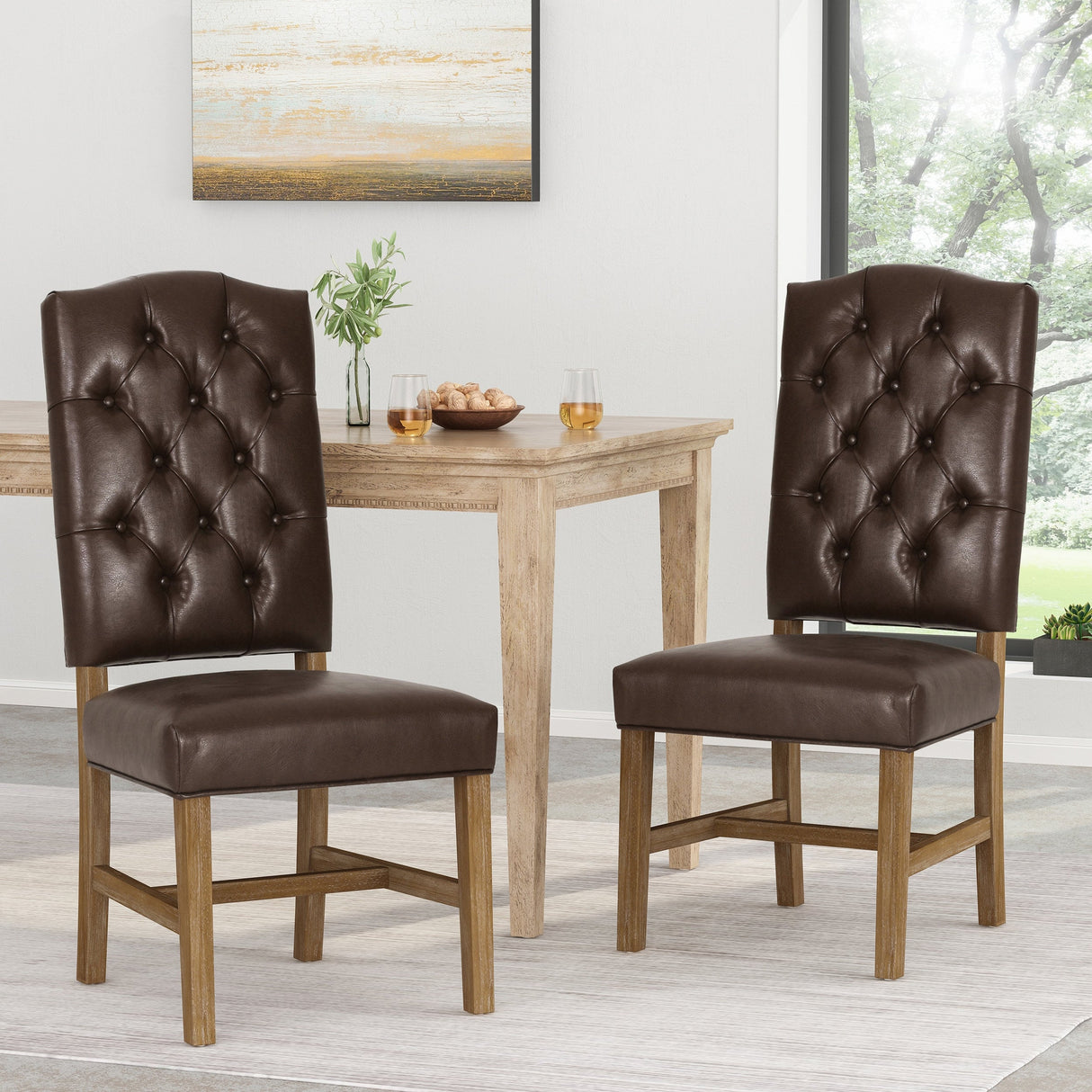 Hyvonen Tufted Dining Chairs (Set of 2) by Christopher Knight Home