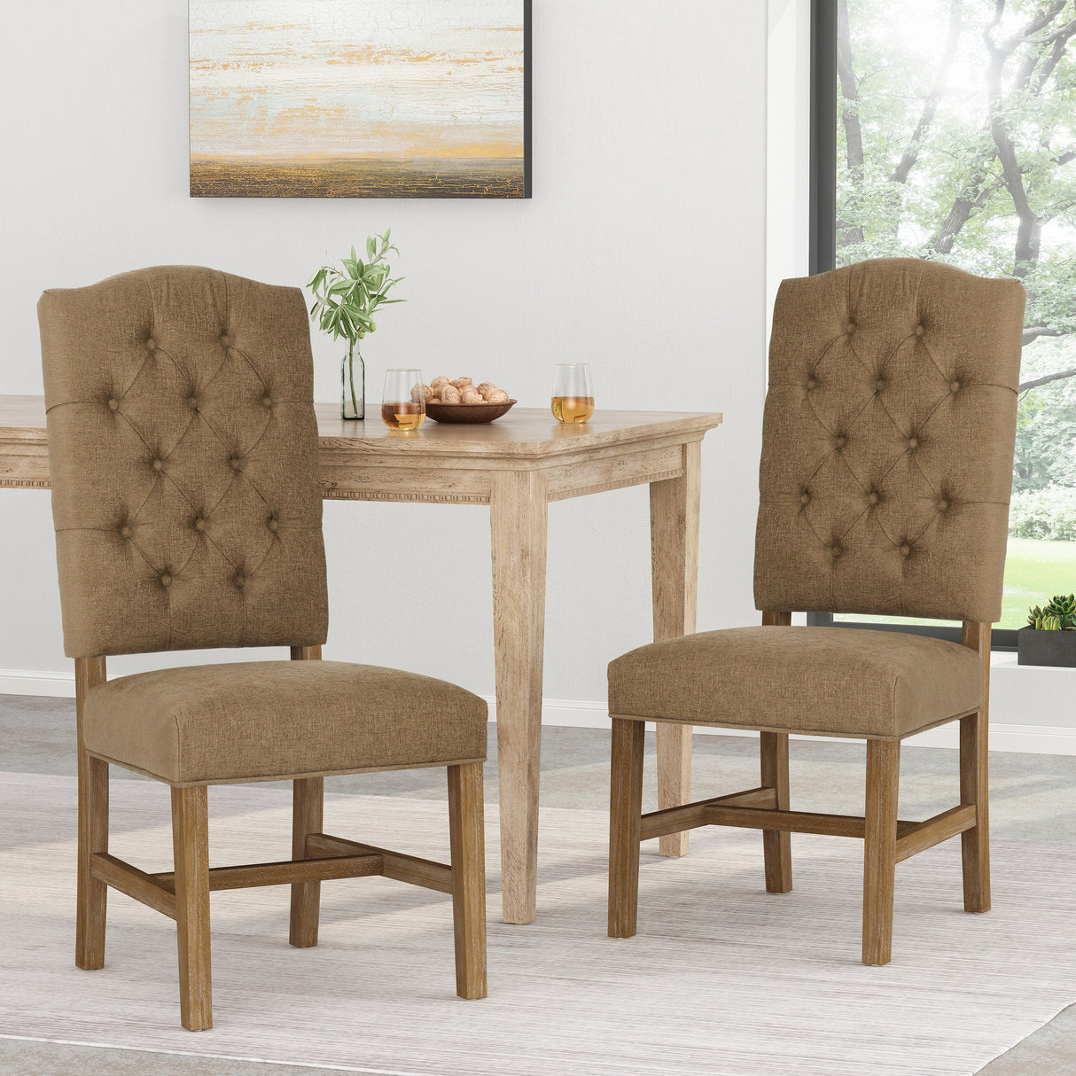 Hyvonen Tufted Dining Chairs (Set of 2) by Christopher Knight Home