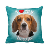 I Love My Beagle Throw Pillow