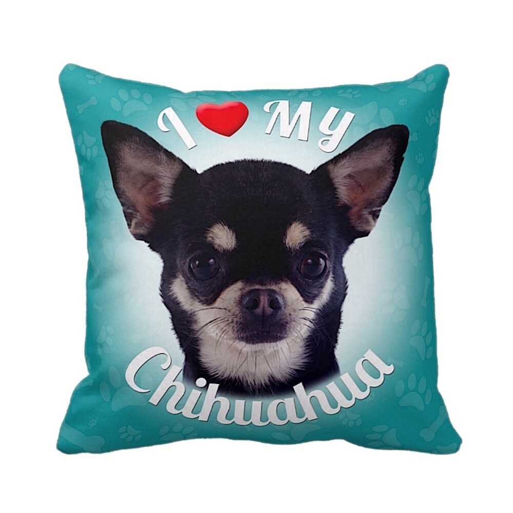 I Love My Chihuahua Throw Pillow