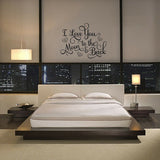 I Love You To The Moon And Back Vinyl Wall Decal Words Quote 17" x 23"