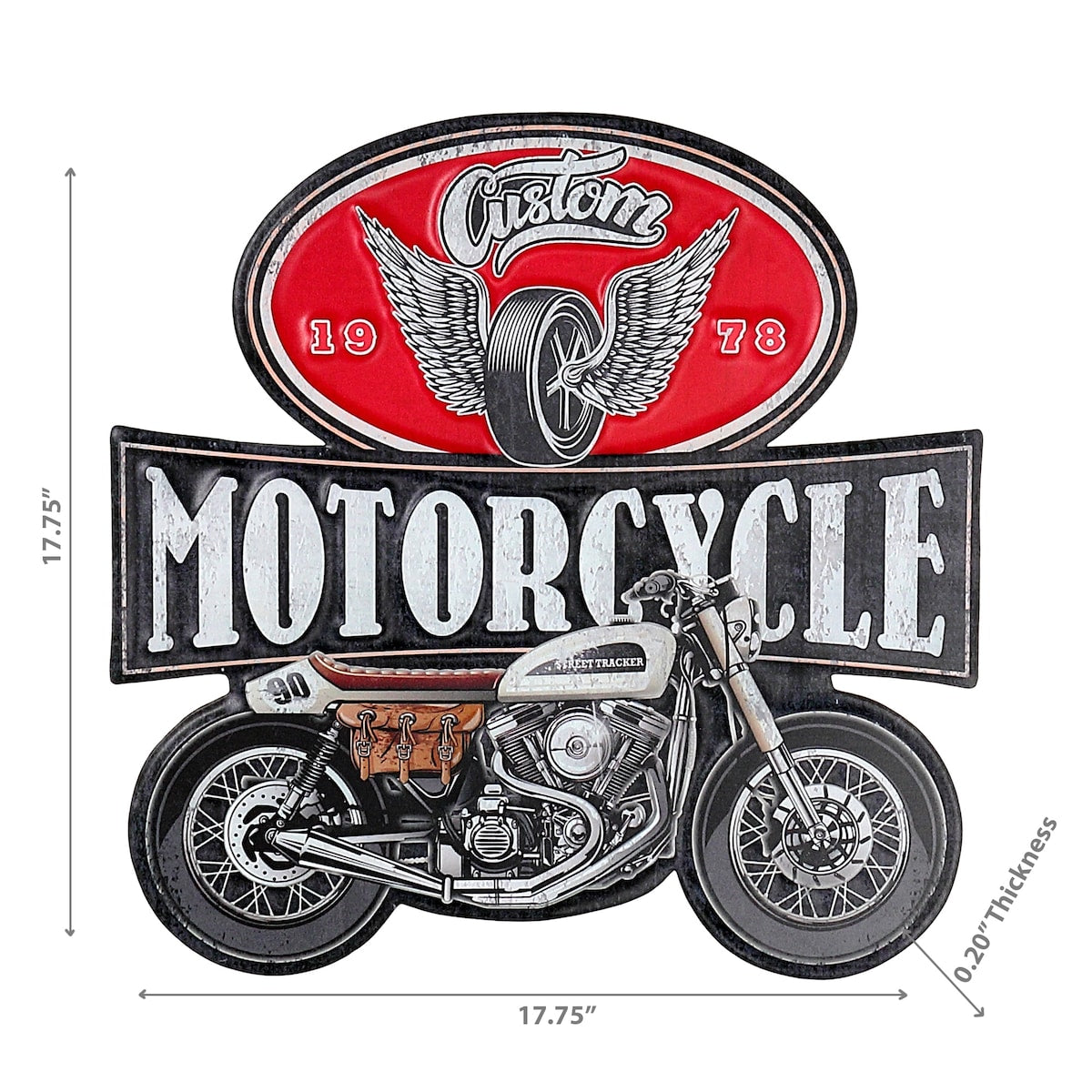 IH Casa Decor Embossed Metal Sign Motorcycle