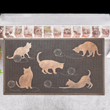 IH Casa Decor Rubber Mat Cats Playing With Ball Of Yarn