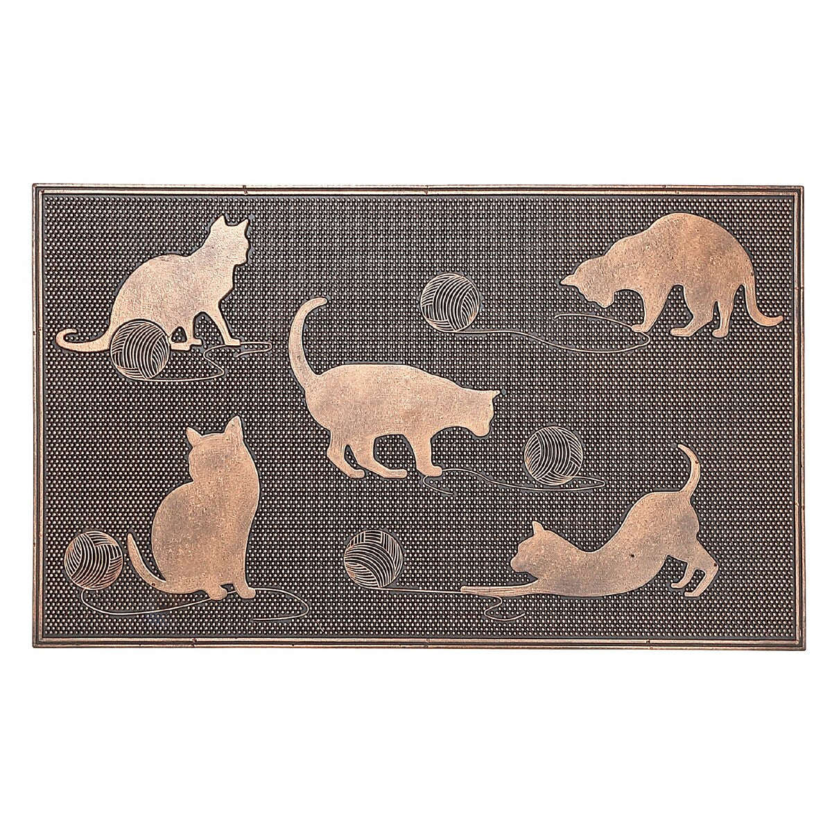 IH Casa Decor Rubber Mat Cats Playing With Ball Of Yarn
