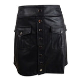 INC International Concepts Women's Faux-Leather Snap Mini Skirt