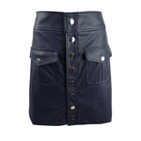 INC International Concepts Women's Faux-Leather Snap Mini Skirt