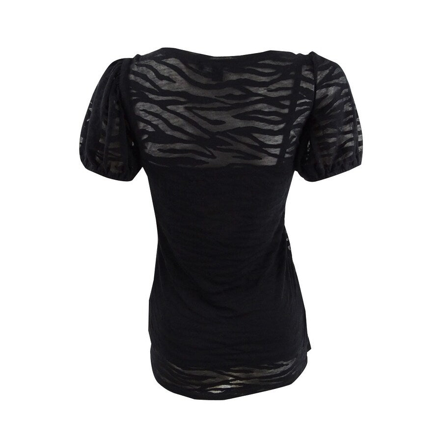 INC International Concepts Women's Zebra Burnout Top