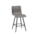 INK+IVY Adams Grey Faux Leather Swivel Counter Stool