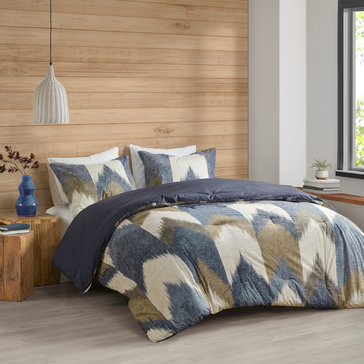 INK+IVY Alpine Navy 3 Piece Comforter Mini Set