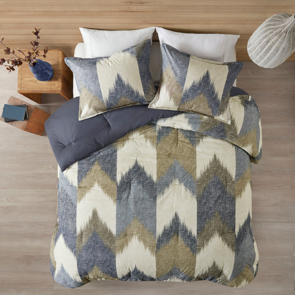 INK+IVY Alpine Navy 3 Piece Comforter Mini Set