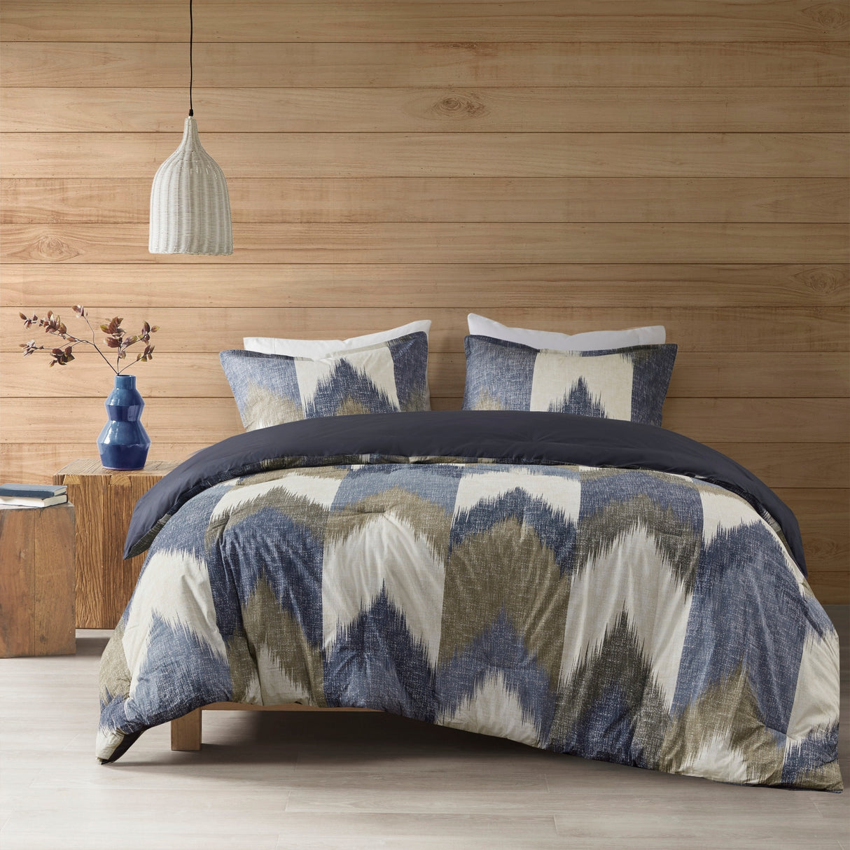 INK+IVY Alpine Navy 3 Piece Comforter Mini Set