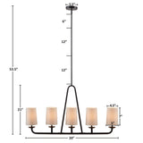 INK+IVY Serenitie Bronze 5-Light Linear Chandelier